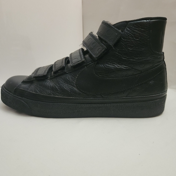 Mens Nike Blazer High 2010 Triple Black Leather Size 9 386162-006 SB - Picture 4 of 8